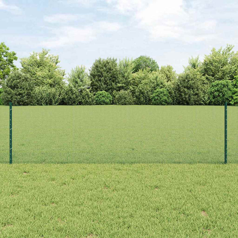 Load image into Gallery viewer, Vidaxl hek met paal groen 0,6 x 10 m staal en pvc