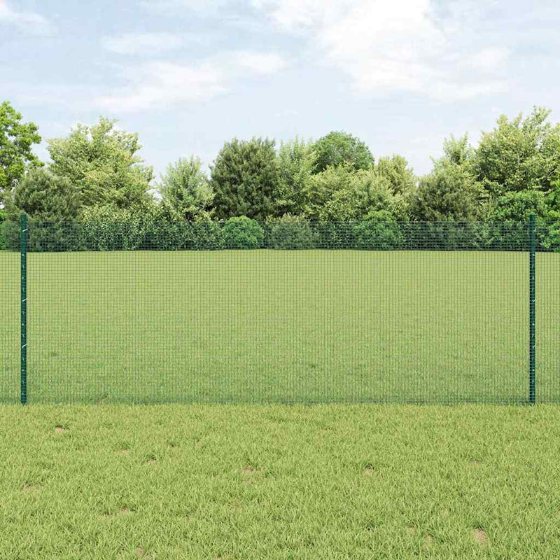 Load image into Gallery viewer, Vidaxl hek met paal groen 0,8 x 10 m staal en pvc