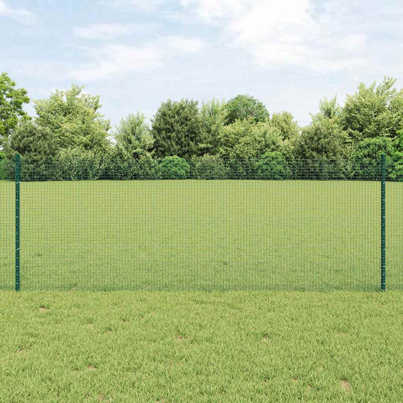 Load image into Gallery viewer, Vidaxl hek met paal groen 0,8 x 10 m staal en pvc