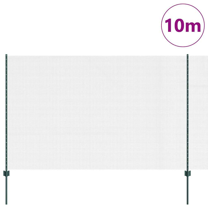 Load image into Gallery viewer, Vidaxl hek met paal groen 1,5 x 10 cm staal