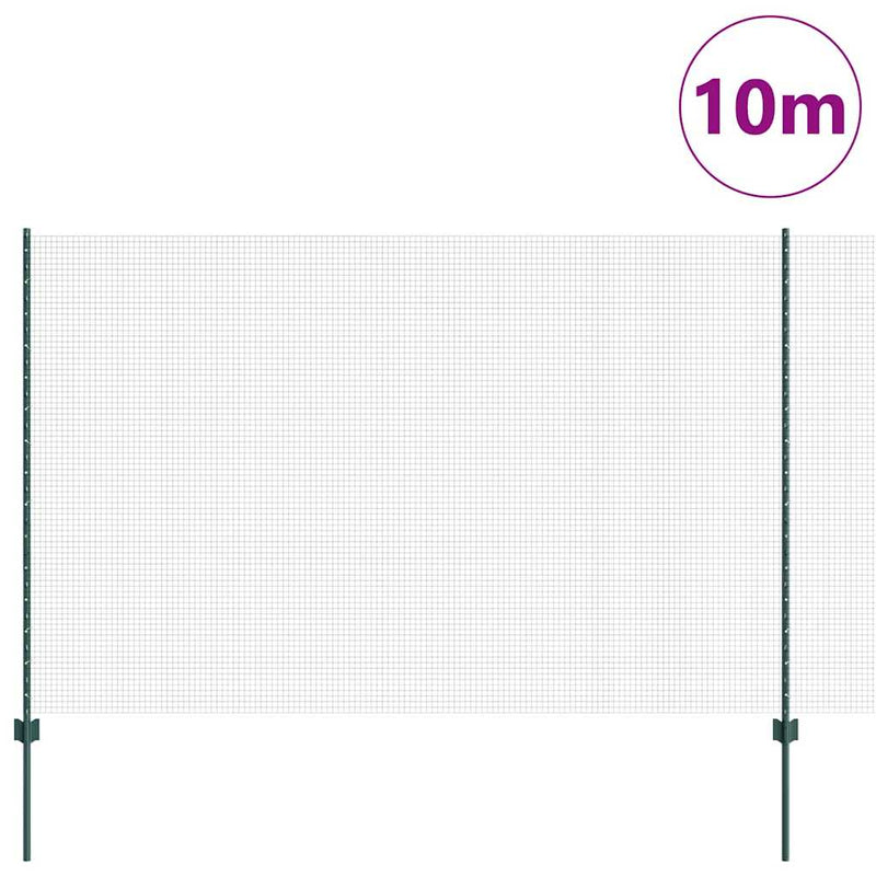 Load image into Gallery viewer, Vidaxl hek met paal groen 1,6 x 10 m staal en pvc