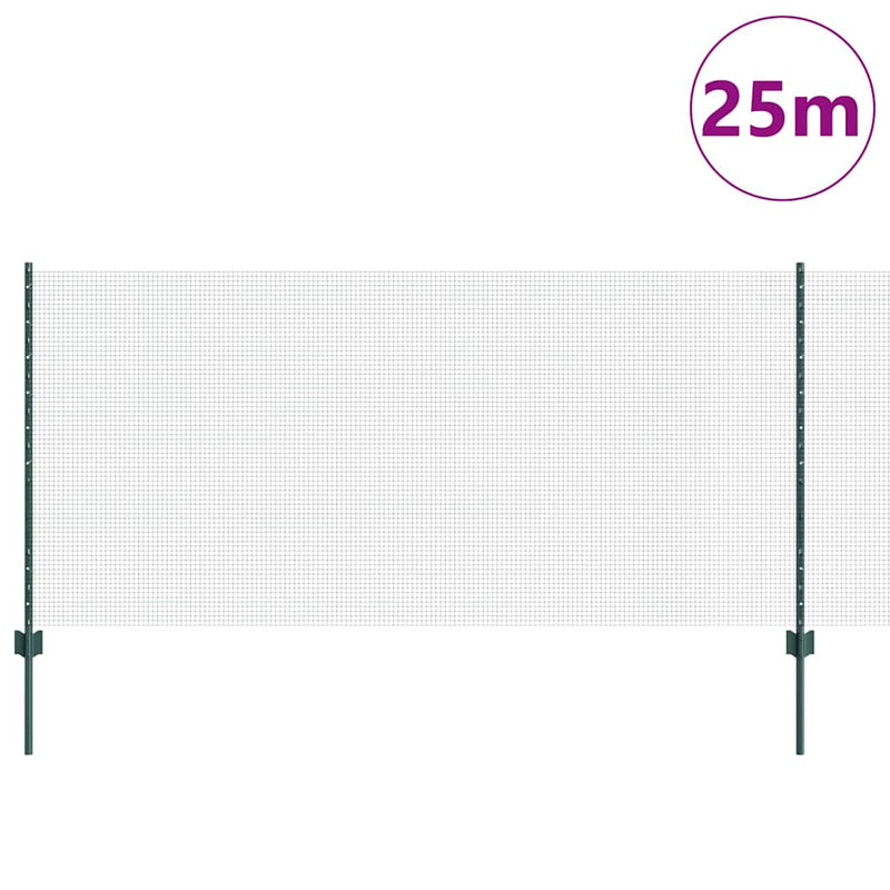 Load image into Gallery viewer, Vidaxl hek met paal groen 1 x 25 m staal