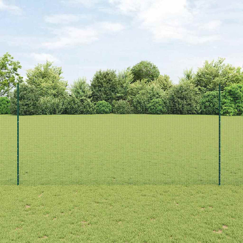 Load image into Gallery viewer, Vidaxl hek met paal groen 1,5 x 25 m staal