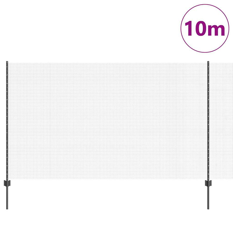 Load image into Gallery viewer, Vidaxl hek met paal grijs 1,4 x 10 m staal en pvc