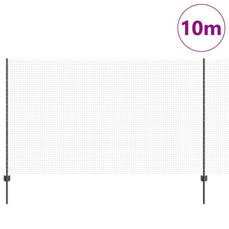 Load image into Gallery viewer, Vidaxl hek met paal grijs 1,4 x 10 m staal en pvc