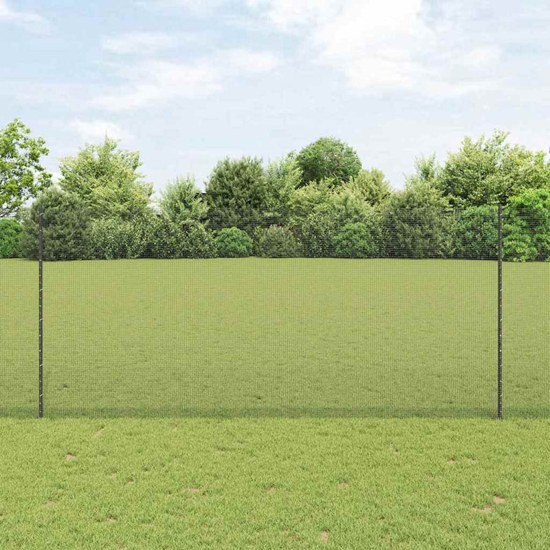 Load image into Gallery viewer, Vidaxl hek met paal grijs 1,4 x 25 m staal en pvc