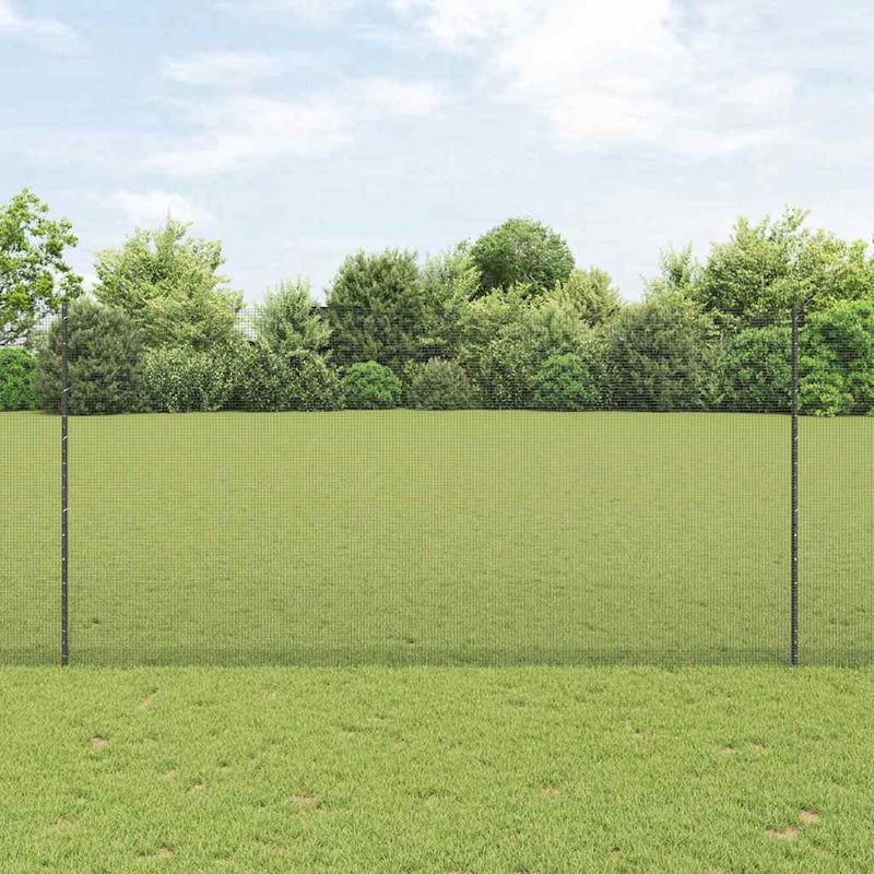 Load image into Gallery viewer, Vidaxl hek met paal grijs 1,5 x 25 m staal