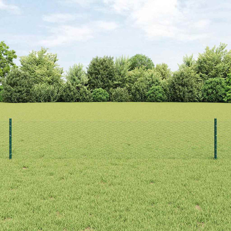 Load image into Gallery viewer, Vidaxl hek met paal groen 0,4 x 10 m staal en pvc