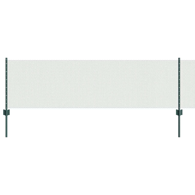 Load image into Gallery viewer, Vidaxl hek met paal groen 0,6 x 10 m staal en pvc