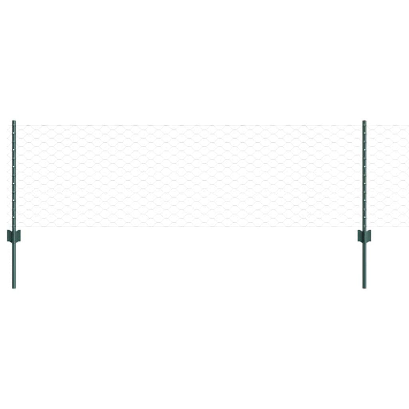 Load image into Gallery viewer, Vidaxl hek met paal groen 0,6 x 10 m staal en pvc