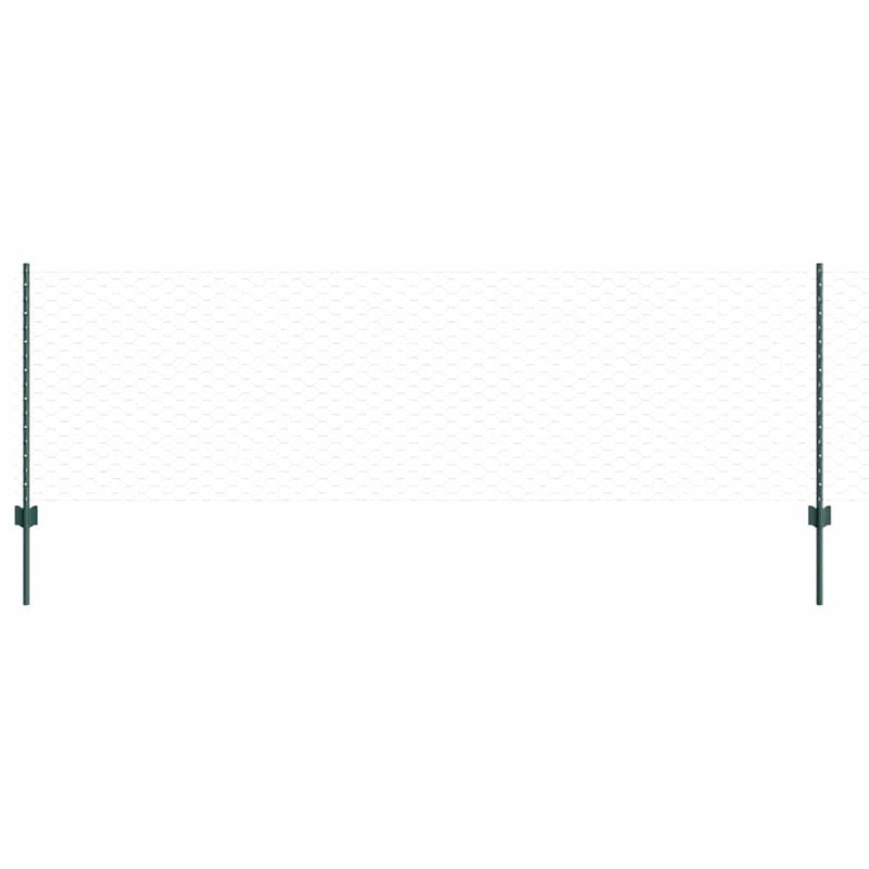 Load image into Gallery viewer, Vidaxl hek met paal groen 0,8 x 10 m staal en pvc