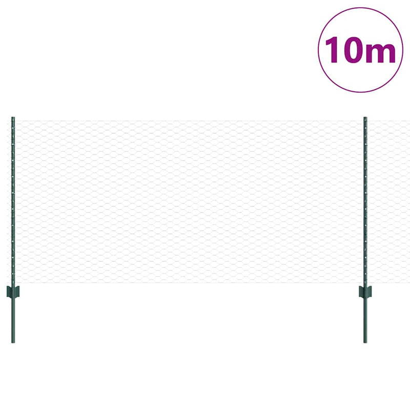 Load image into Gallery viewer, Vidaxl hek met paal groen 1 x 10 m staal en pvc