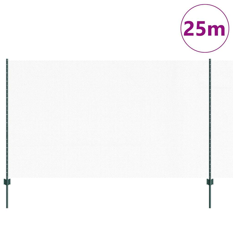 Load image into Gallery viewer, Vidaxl hek met paal groen 1,4 x 10 m staal en pvc