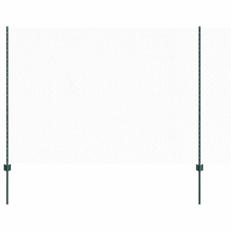 Load image into Gallery viewer, Vidaxl hek met paal groen 1,5 x 25 m staal