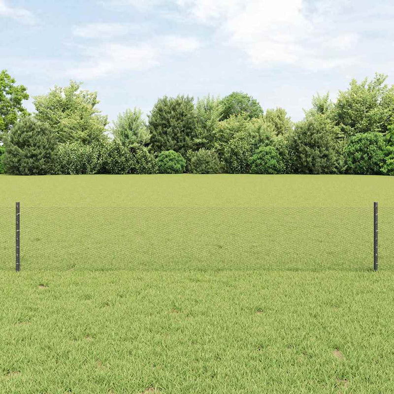 Load image into Gallery viewer, Vidaxl hek met paal grijs 0,4 x 10 m staal en pvc