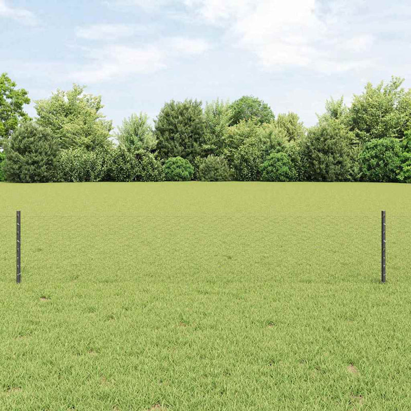 Load image into Gallery viewer, Vidaxl hek met paal grijs 0,4 x 10 m staal en pvc