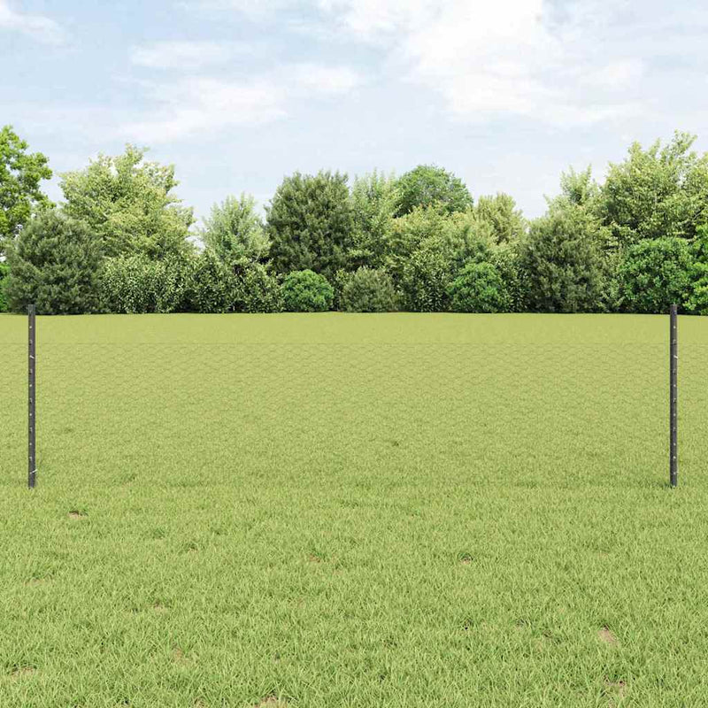 Load image into Gallery viewer, Vidaxl hek met paal grijs 0,5 x 25 m staal