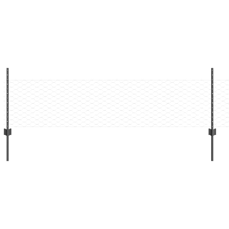 Load image into Gallery viewer, Vidaxl hek met paal grijs 0,5 x 25 m staal