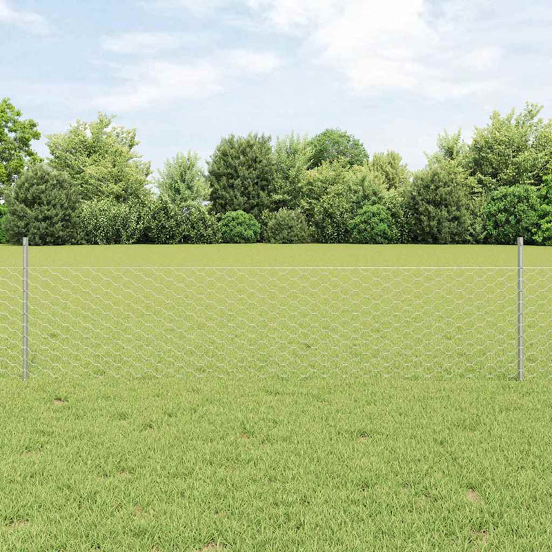 Load image into Gallery viewer, Vidaxl hek met paal zilver 0,5 x 10 m staal
