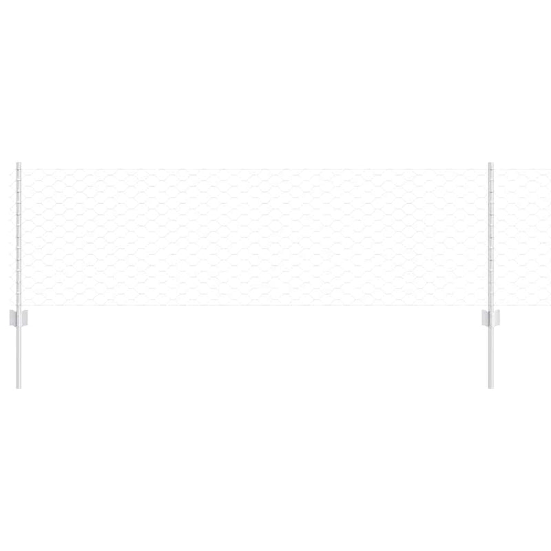 Load image into Gallery viewer, Vidaxl hek met paal zilver 0,6 x 10 m staal