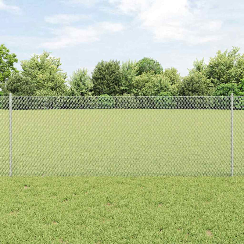 Load image into Gallery viewer, Vidaxl hek met paal zilver 0,8 x 10 m staal