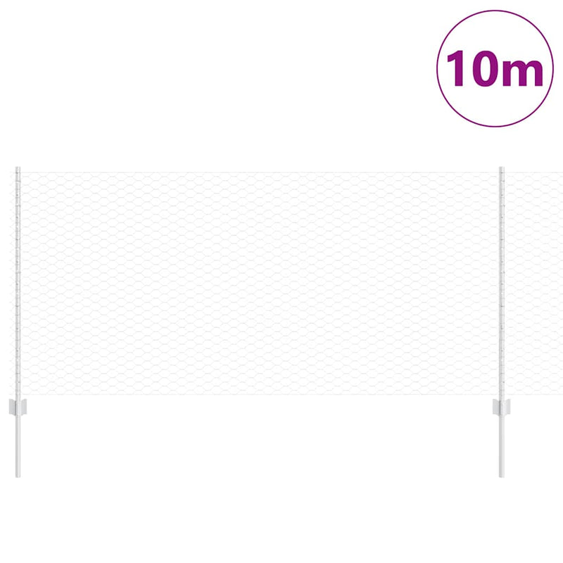 Load image into Gallery viewer, Vidaxl hek met paal zilver 1 x 10 m staal
