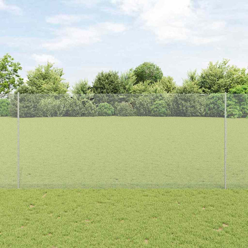 Load image into Gallery viewer, Vidaxl hek met paal zilver 1,4 x 10 m staal