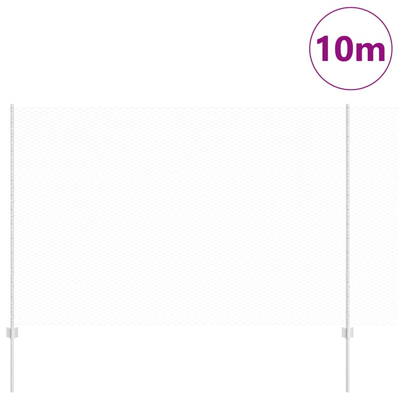Load image into Gallery viewer, Vidaxl hek met paal zilver 1,6 x 10 m staal