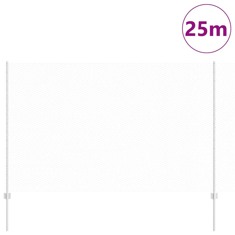 Load image into Gallery viewer, Vidaxl hek met paal zilver 1,5 x 25 m staal