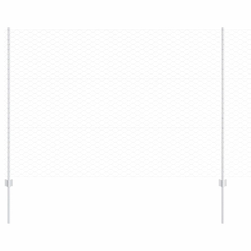 Load image into Gallery viewer, Vidaxl hek met paal zilver 1,5 x 25 m staal