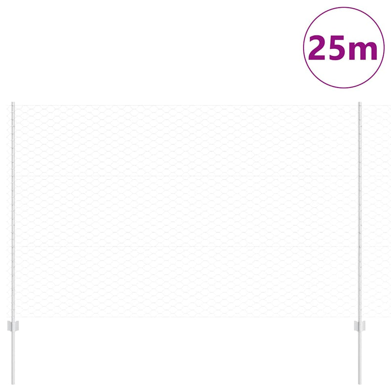 Load image into Gallery viewer, Vidaxl hek met paal zilver 1,5 x 25 m staal