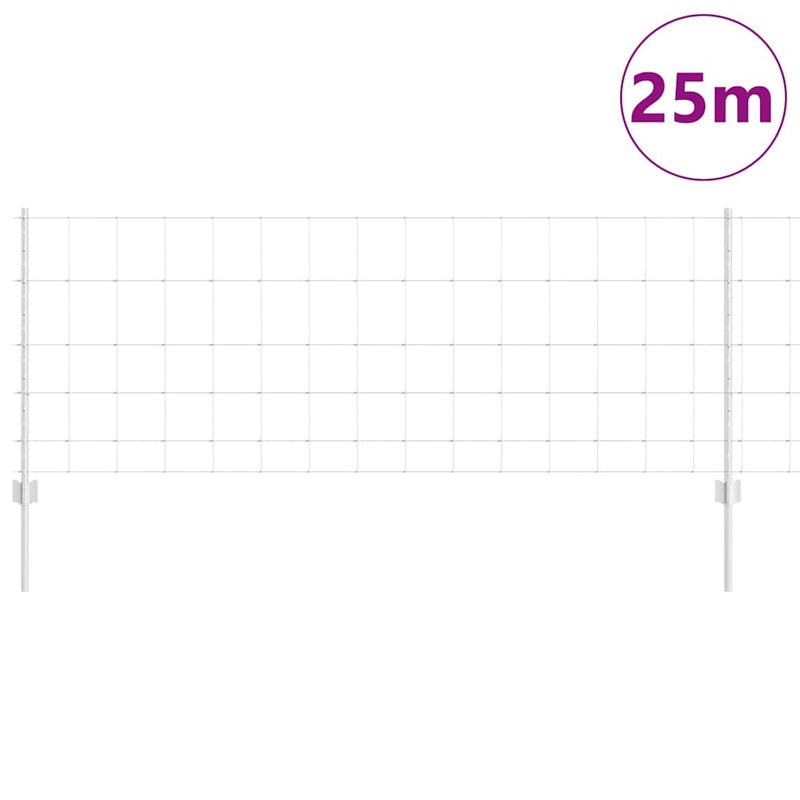 Load image into Gallery viewer, Vidaxl hek met paal zilver 0,8 x 25 m staal
