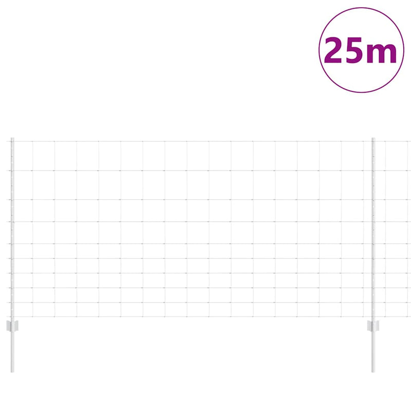 Load image into Gallery viewer, Vidaxl hek met paal zilver 1,2 x 25 m staal