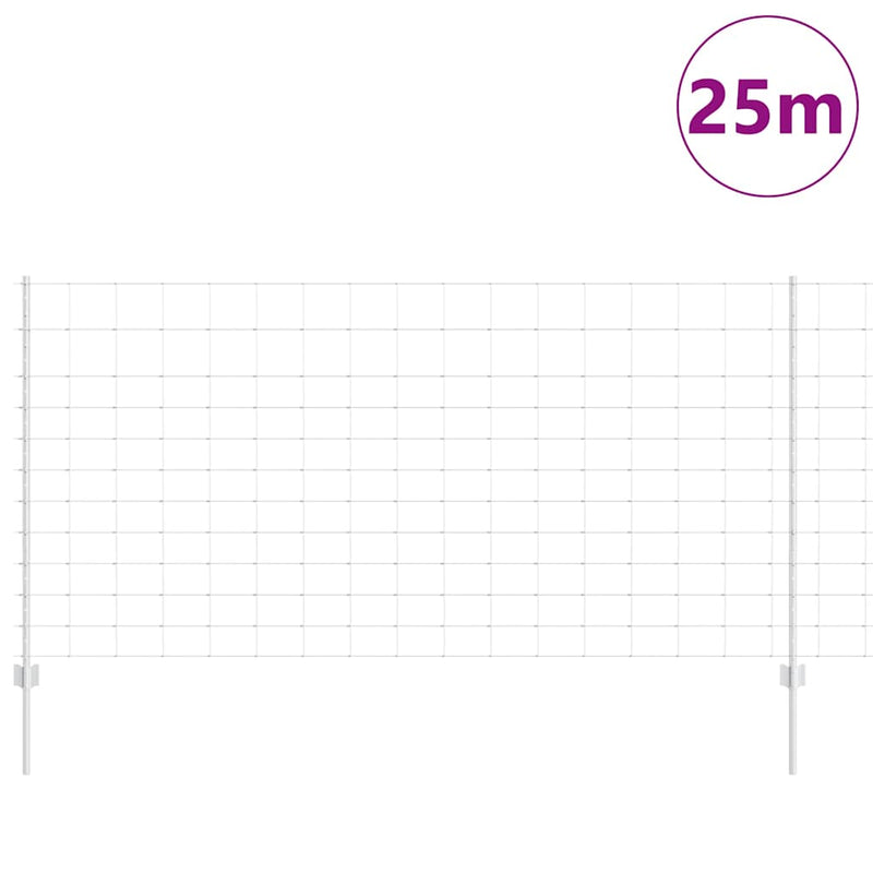 Load image into Gallery viewer, Vidaxl hek met paal zilver 1,2 x 25 m staal