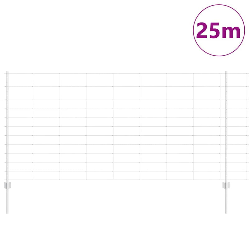 Load image into Gallery viewer, Vidaxl hek met paal zilver 1,2 x 25 m staal