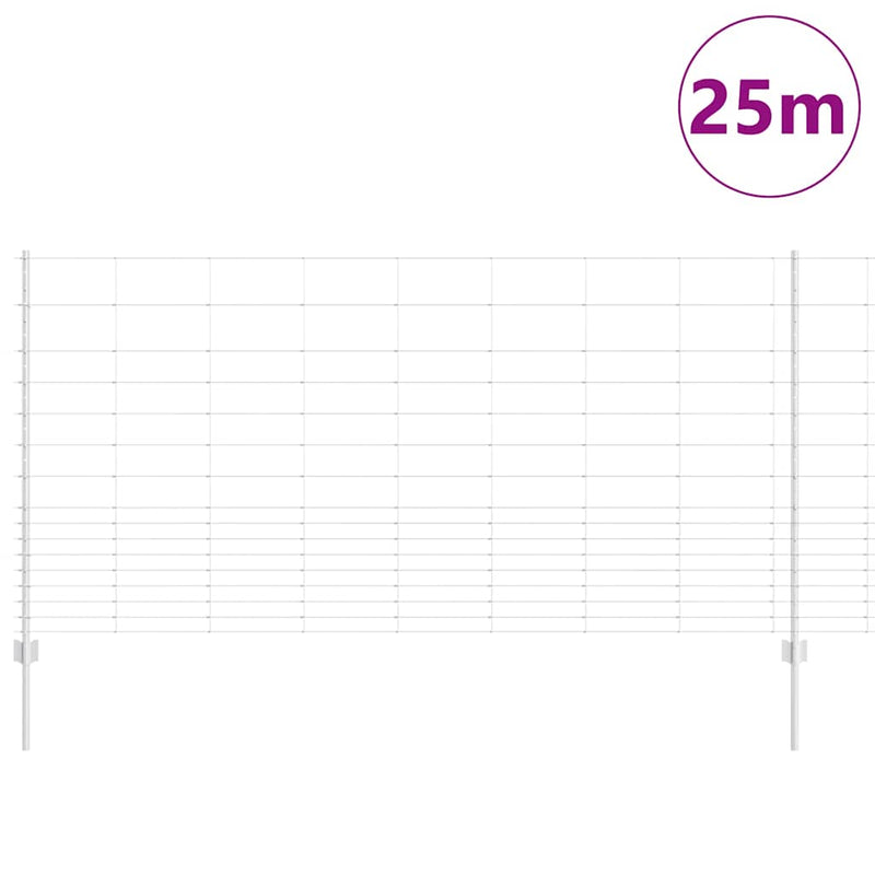Load image into Gallery viewer, Vidaxl hek met paal zilver 1,2 x 25 m staal