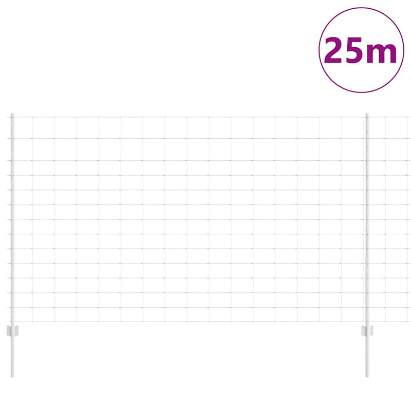 Load image into Gallery viewer, Vidaxl hek met paal zilver 1,4 x 25 m staal