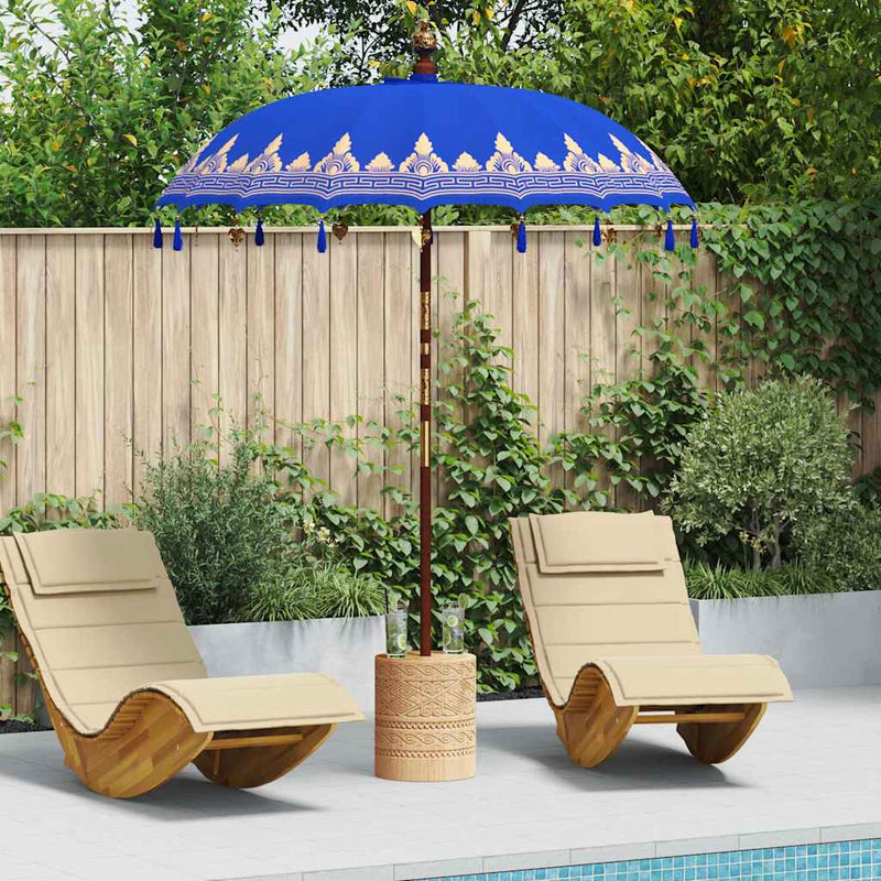 Load image into Gallery viewer, Vidaxl balinese parasol blauw 185 x 185 x 260 cm
