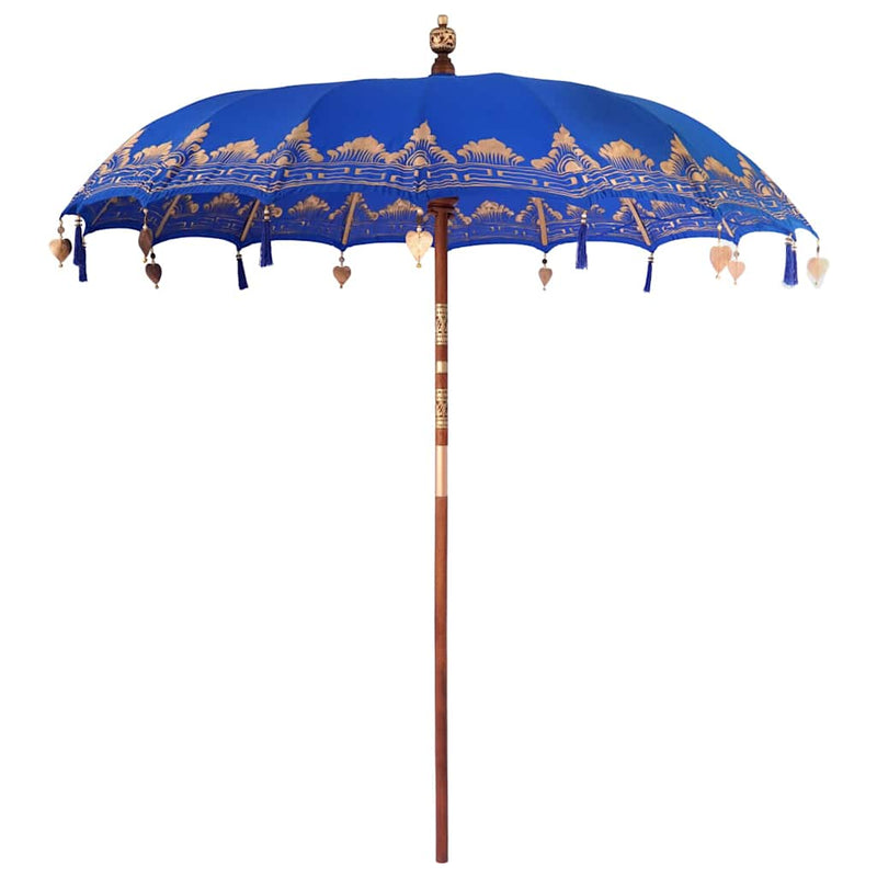 Load image into Gallery viewer, Vidaxl balinese parasol blauw 215 x 215 x 260 cm