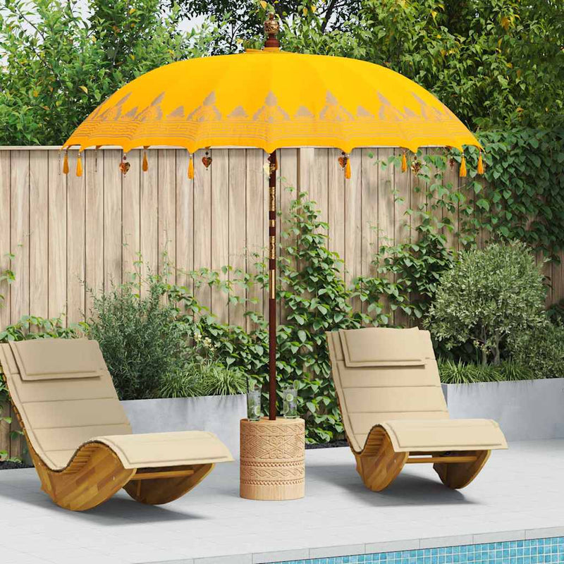 Load image into Gallery viewer, Vidaxl balinese parasol geel 215 x 215 x 260 cm