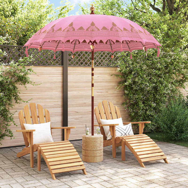 Load image into Gallery viewer, Vidaxl balinese parasol roze 215 x 215 x 260 cm