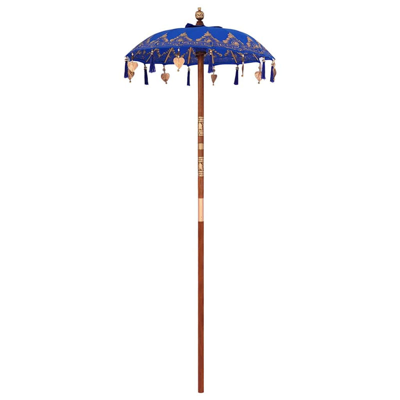 Load image into Gallery viewer, Vidaxl balinese parasol blauw 125 x 125 x 260 cm