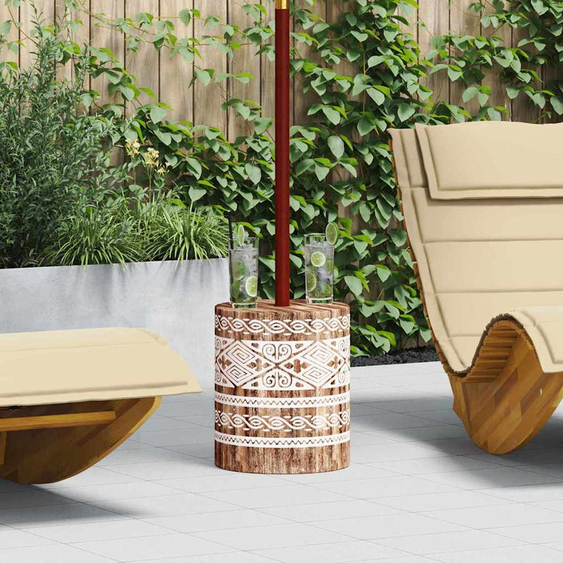 Load image into Gallery viewer, Vidaxl parasolvoet wit gewassen ø34 x 40 cm massief hout