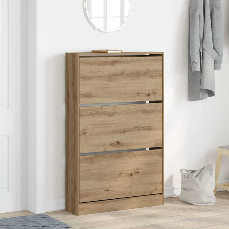 Load image into Gallery viewer, Vidaxl schoenenkast artisan eiken 80 x 21 x 125,5 cm bewerkt hout