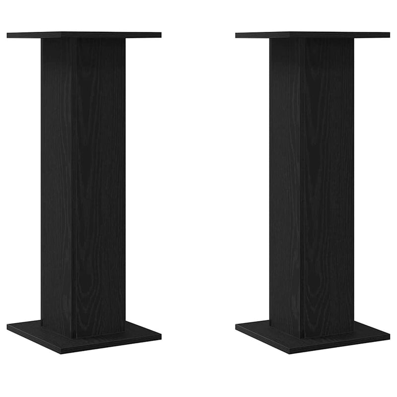 Load image into Gallery viewer, Vidaxl plantenstandaard 2 pcs zwart eiken 30 x 30 x 80 cm bewerkt hout