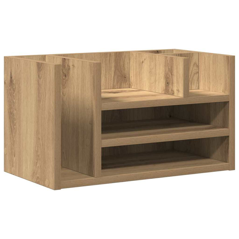 Load image into Gallery viewer, Vidaxl bureau organizer zwart eiken 44,5 x 24 x 25 cm bewerkt hout