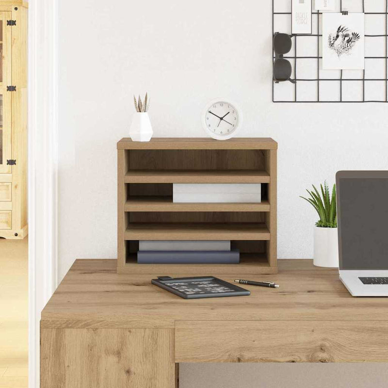 Load image into Gallery viewer, Vidaxl bureau organizer artisan eiken 36 x 26 x 29,5 cm bewerkt hout