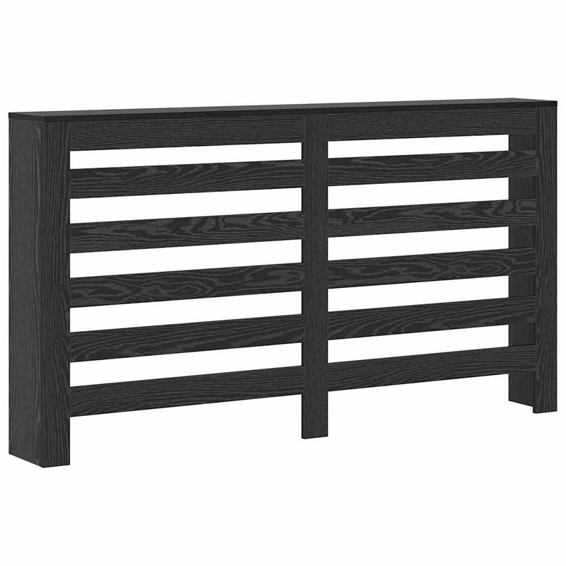 Load image into Gallery viewer, Vidaxl radiatorafdekking zwart eiken 149 x 20 x 82 cm bewerkt hout