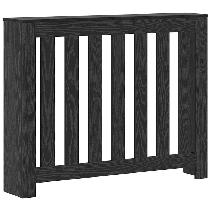 Load image into Gallery viewer, Vidaxl radiatorafdekking zwart eiken 104 x 20 x 82 cm bewerkt hout