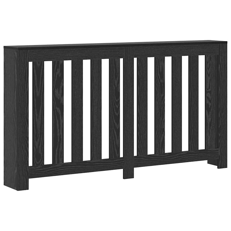 Load image into Gallery viewer, Vidaxl radiatorafdekking zwart eiken 149 x 20 x 82 cm bewerkt hout